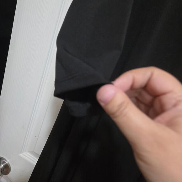 Chico’s 12/14 Black Knit Maxi Dress 3/4 Sleeve with Pockets - Picture 9 of 12